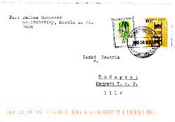 a Dallos család által küldött köszönőlevél borítékja